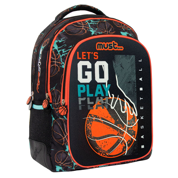 Must - Backpack 17" 3Cases Basketball Let S Go Play