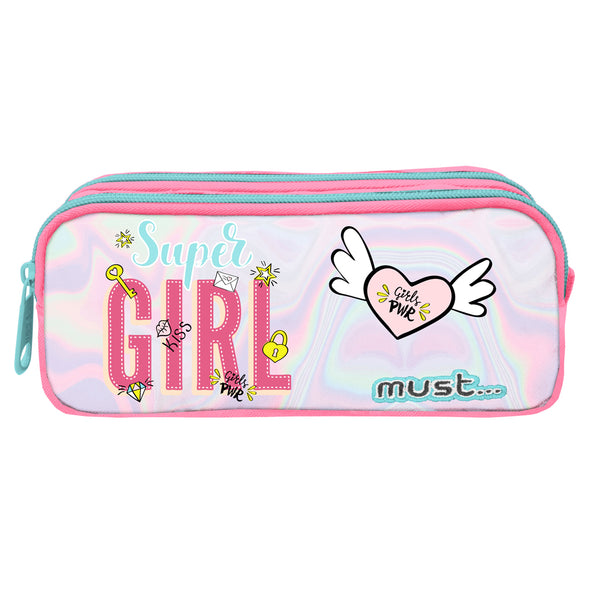 Must - Pencil Case Energy 2 Zippers Super Girl