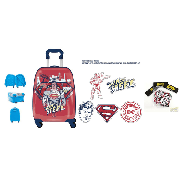 Truecare - Superman Kids Luggage With Reusable Stickers 18"