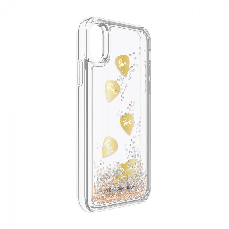 Rebecca Minkoff - iPhone X/XS Glitter Fall Case - Gold Guitar Pick / Chunky Silver Glitter / Rose Gold Gl