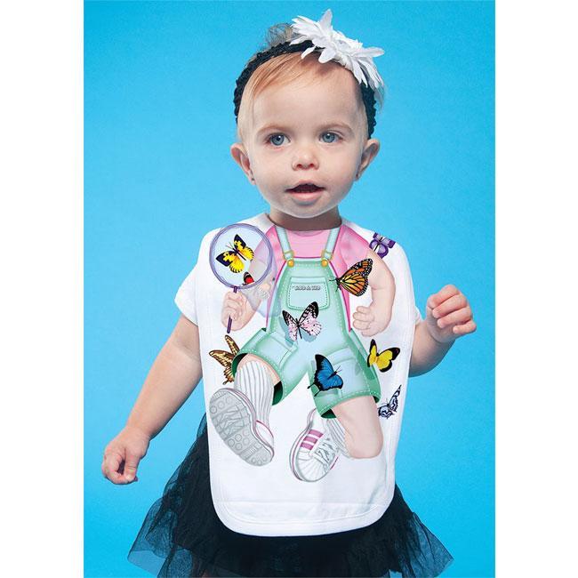 Just Add A Kid - Bib Butterfly Girl One-Size - 0 to 12 Months
