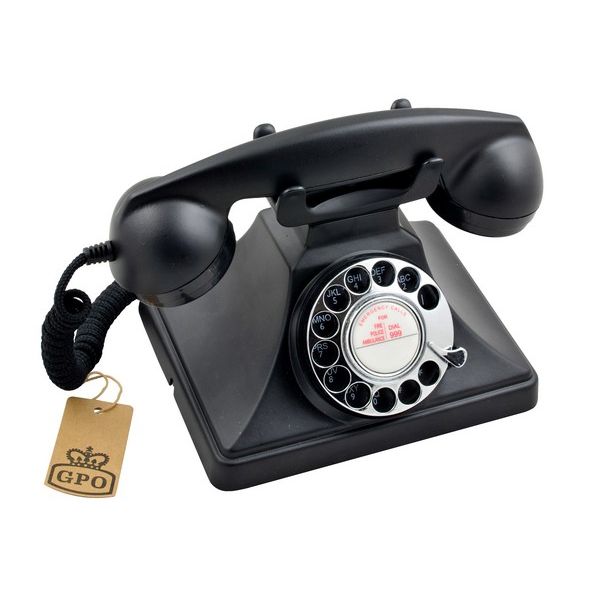 GPO Retro - GPO 200 Classic Vintage Telephone with Rotary Dial - Black
