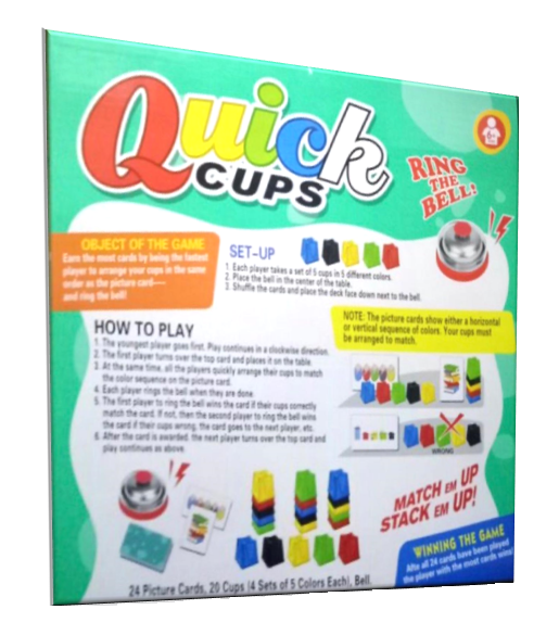 Quick Cups   - Match & Stack Family Board Game for Kids Aged 6 & Up