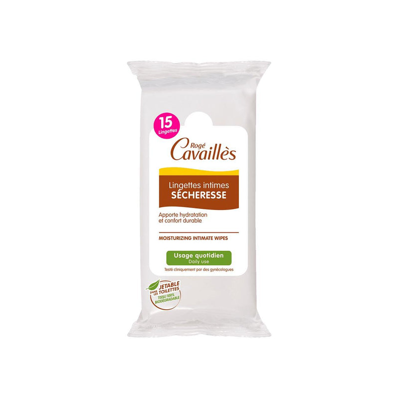 Roge Cavailles, Moisturizing Intimate Wipes - Daily Use, 15 Wipes
