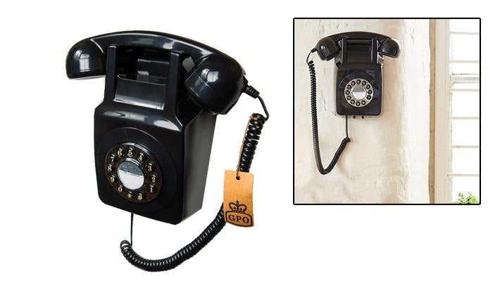 GPO Retro - GPO 746 Retro Wall Telephone - Black