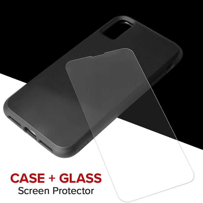 Case-Mate - iPhone XS MAX + Glass Screen Protector Bundle - Tough Matte Black