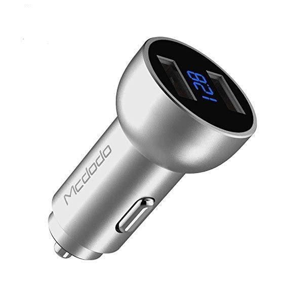 [OPEN BOX] Mcdodo - LCD Display Dual USB Car Charger - Silver