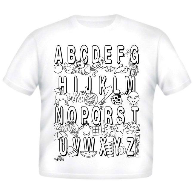 Just Add A Kid - Just Add A Color T-Shirt Alphabet Washable & Non-Toxic 5 Markers Included - 3 Years