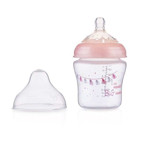 Nuby, Baby Bottle Little Moments 180Ml, Pink