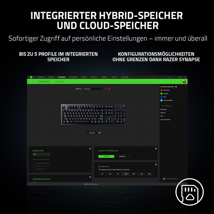 Razer - Huntsman V2 Optical Gaming Keyboard - Clicky Purple Switch
