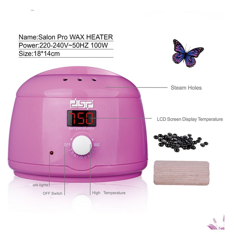 Dsp Professional Lcd Display Warmer Wax Electric Machine, Body Depilatory Hair Removal, Pink
