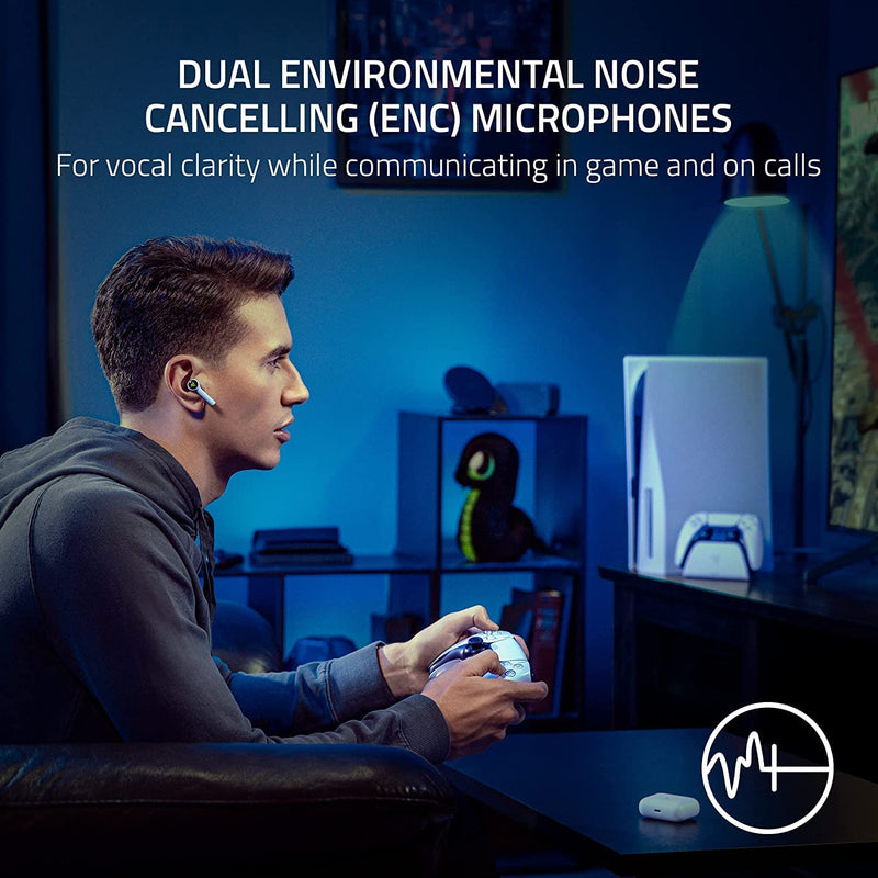 Razer - Hammerhead Hyperspeed For Playstation Wireless, In-Ear, Microphone, Noise Canceling, Wireless - White