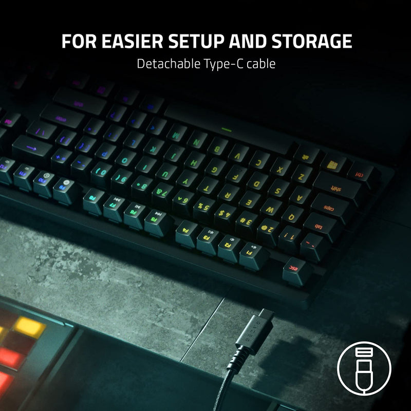 Razer - Huntsman V2 Tenkeyless Optical Gaming Keyboard - Clicky Purple Switch