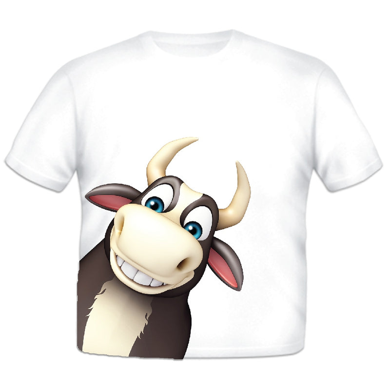 Just Add A Kid - Animal T-Shirt Bull - 3 Years