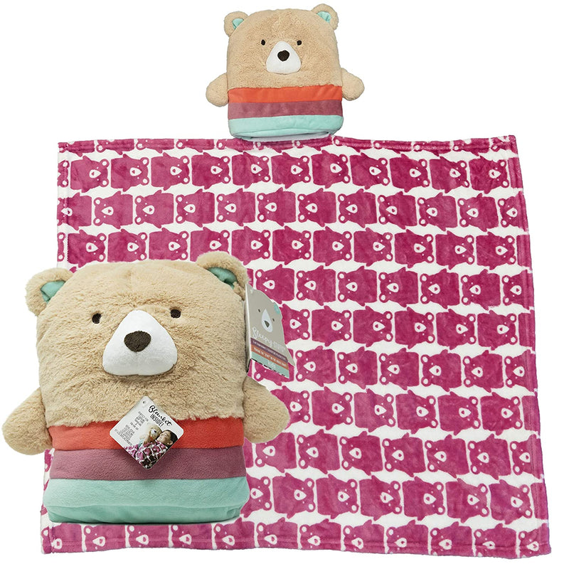 Kids Preferred  - Stuffed Animal Pillow Blanket - Bear