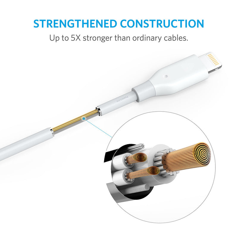 Anker - PowerLine+ 2m with Lightning Connector Cable - White