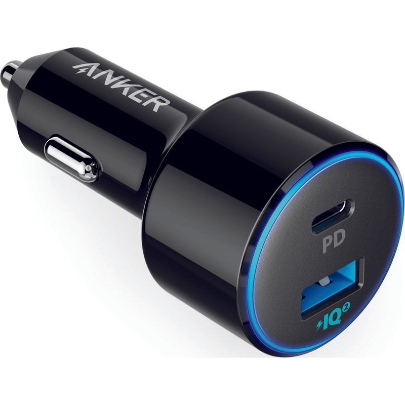 Anker - PowerDrive Speed+ 2 Car Charger with 1 USB-C and 1USB-A Port - Black