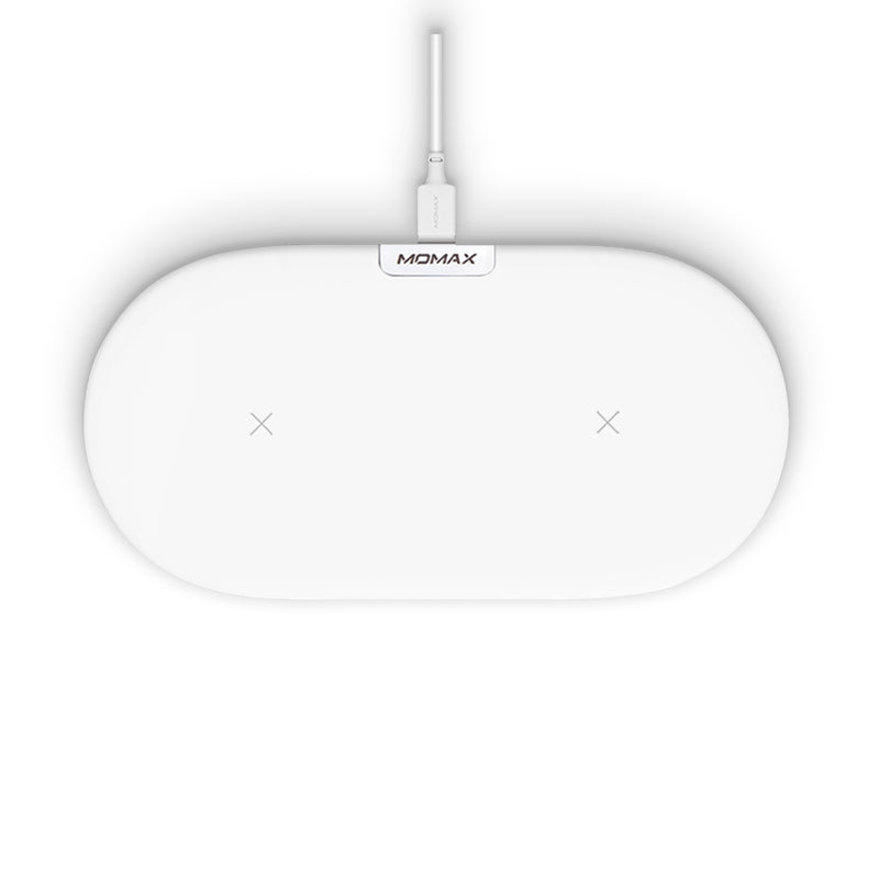 Momax -  Q.Pad Dual Fast Wireless Docking Charger - White