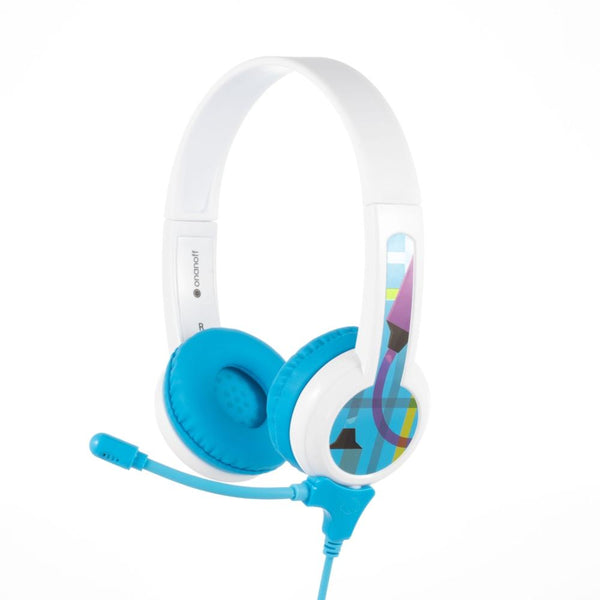 BuddyPhones Studybuddy Headphones with Mic and Extra Audio Cable - Blue
