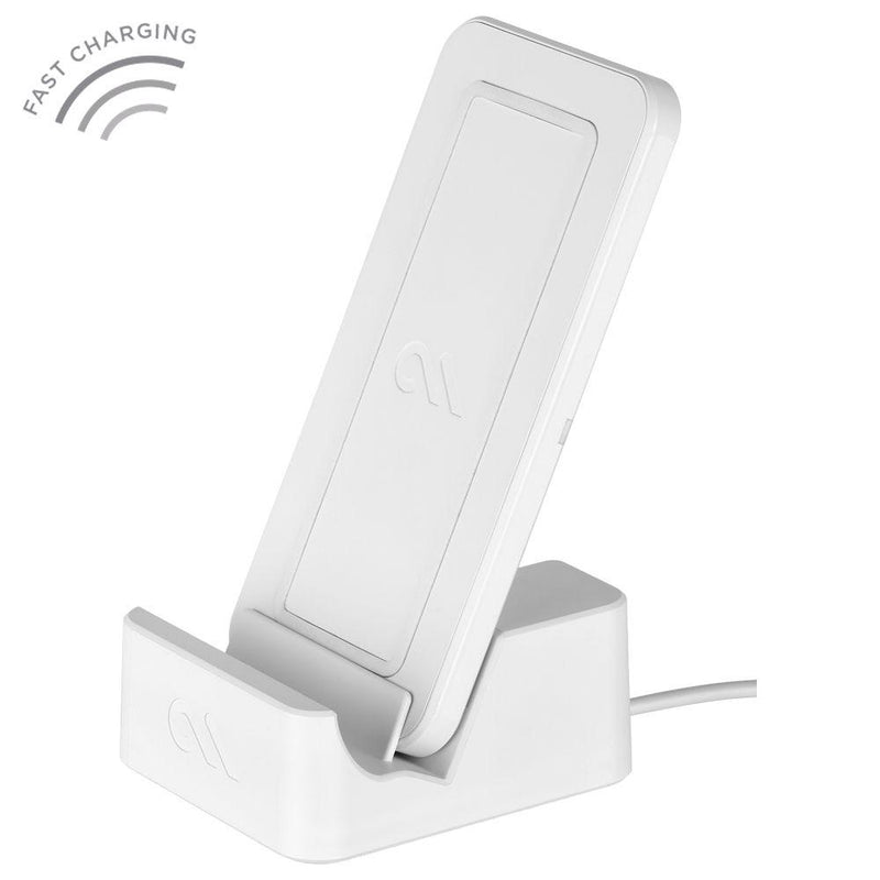 Case-Mate - Qi Certified Wireless Charger - Power PAD - Fast Wireless Charger with Stand - White