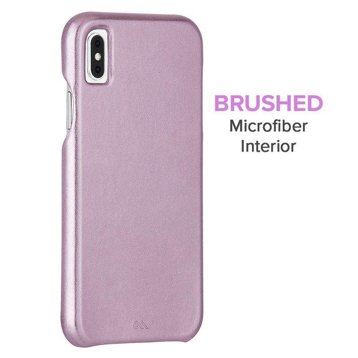 Case-Mate - iPhone X/XS Barely There Leather - Metallic Blush
