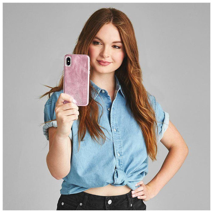 Case-Mate - iPhone X/XS Barely There Leather - Metallic Blush