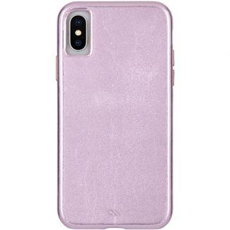 Case-Mate - iPhone XS MAX Barely There Leather - Metallic Blush