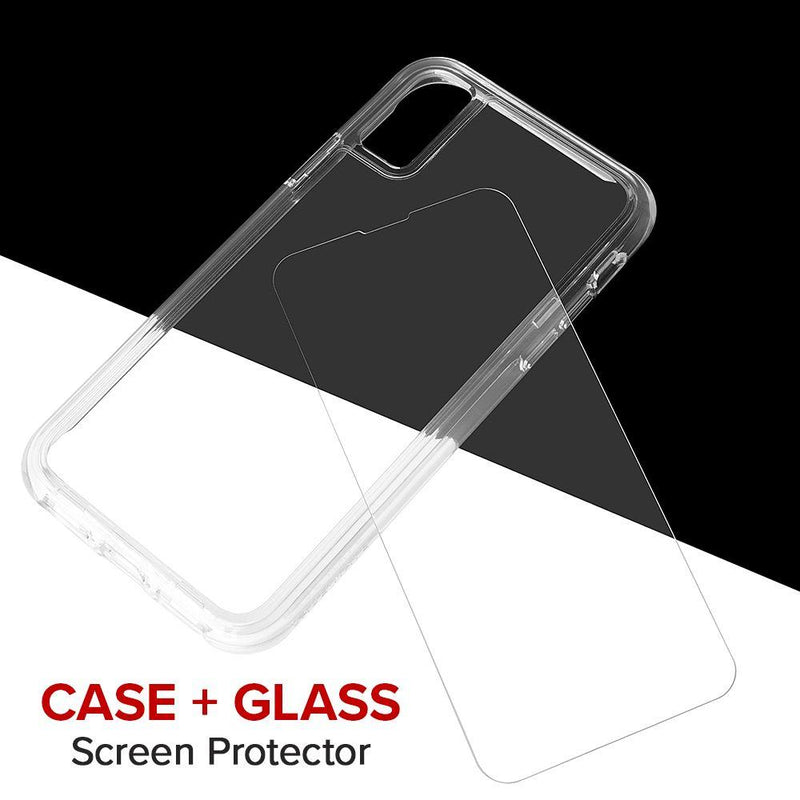 Case-Mate - iPhone XR Case + Glass Screen Protector Bundle - Tough Clear