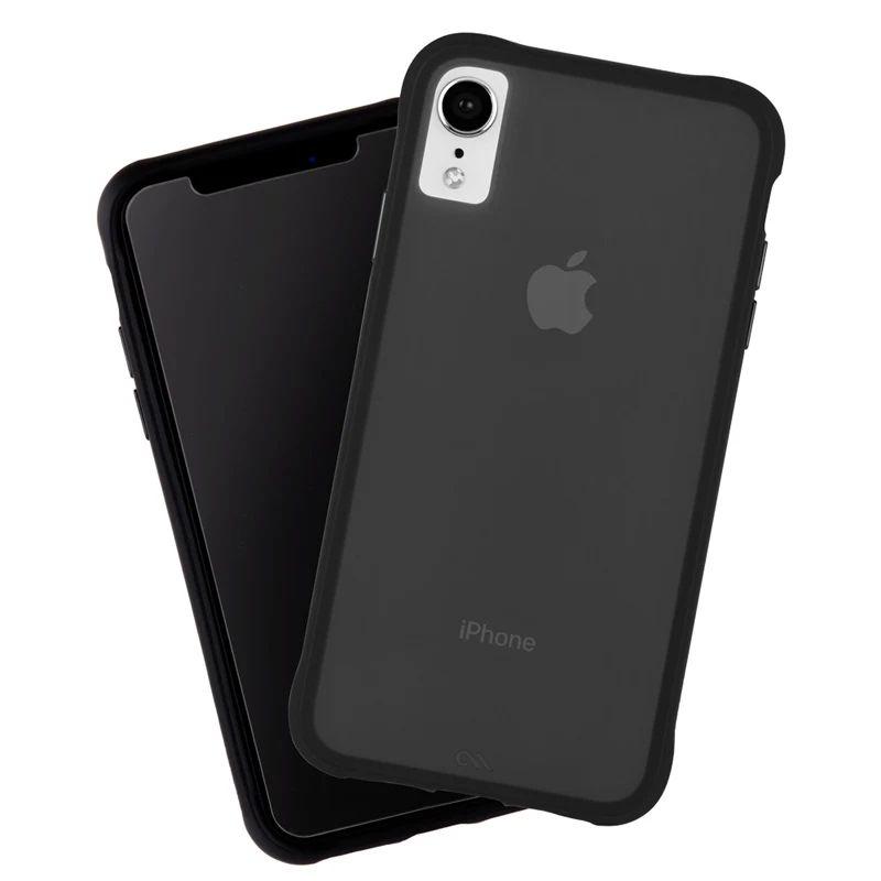Case-Mate   - iPhone XR Case + Glass Screen Protector Bundle - TOUGH Matte Black