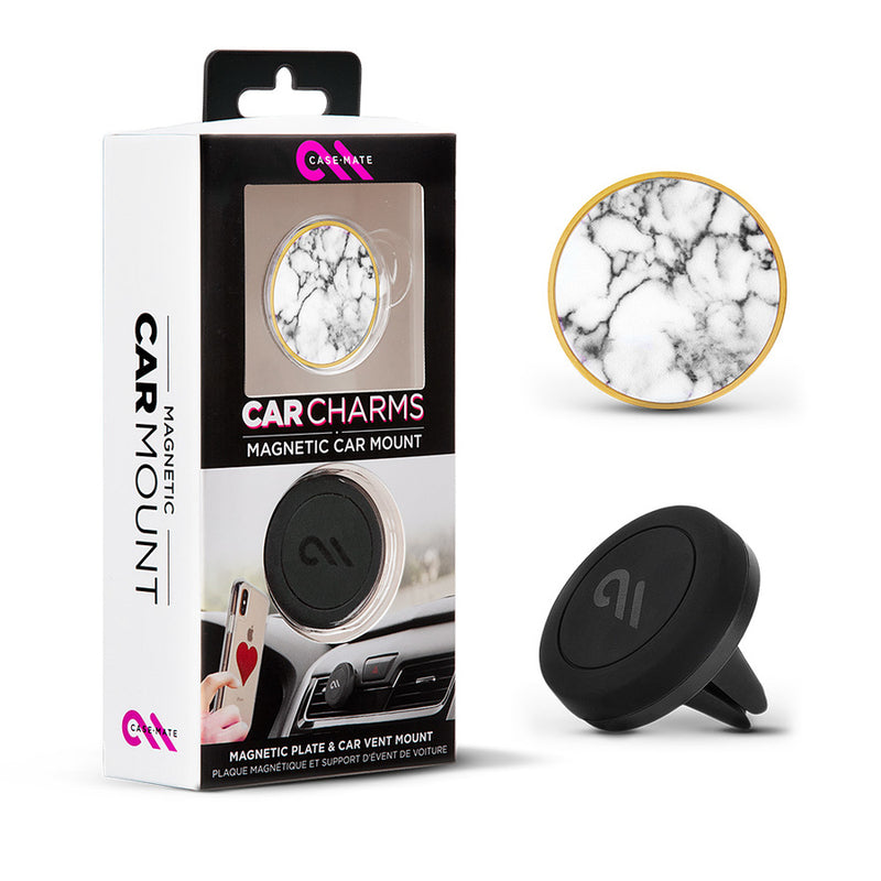 Case-Mate   - Car Charms Magnetic Vent Mount Kit - White Marble