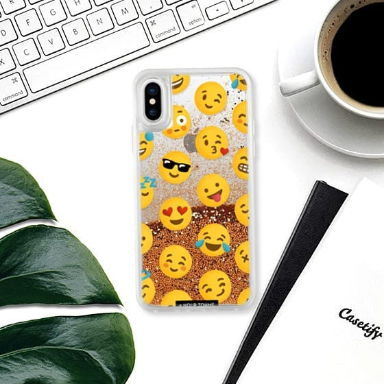Casetify - iPhone X/XS Glitter Case Emoji Love - Rose Gold