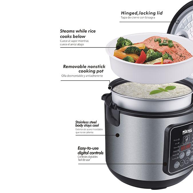 Dsp, Multi Rice Cooker 700 Watts, Stainless Steel