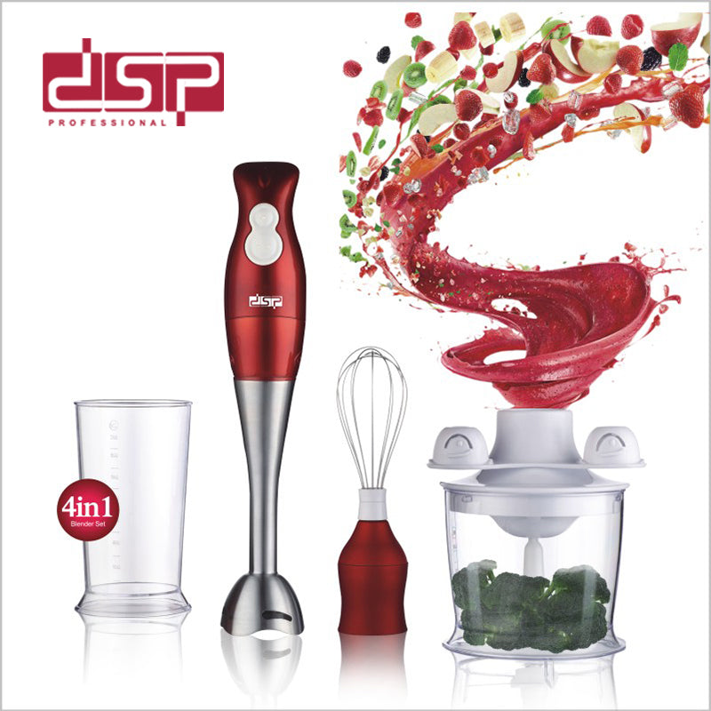 Dsp, 4 In 1 Multifunctional Electric Blender Set, 800 Watts, Red