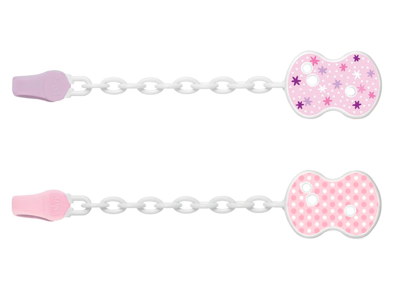 Chicco - Clips With Chain  1 Pcs - Rose