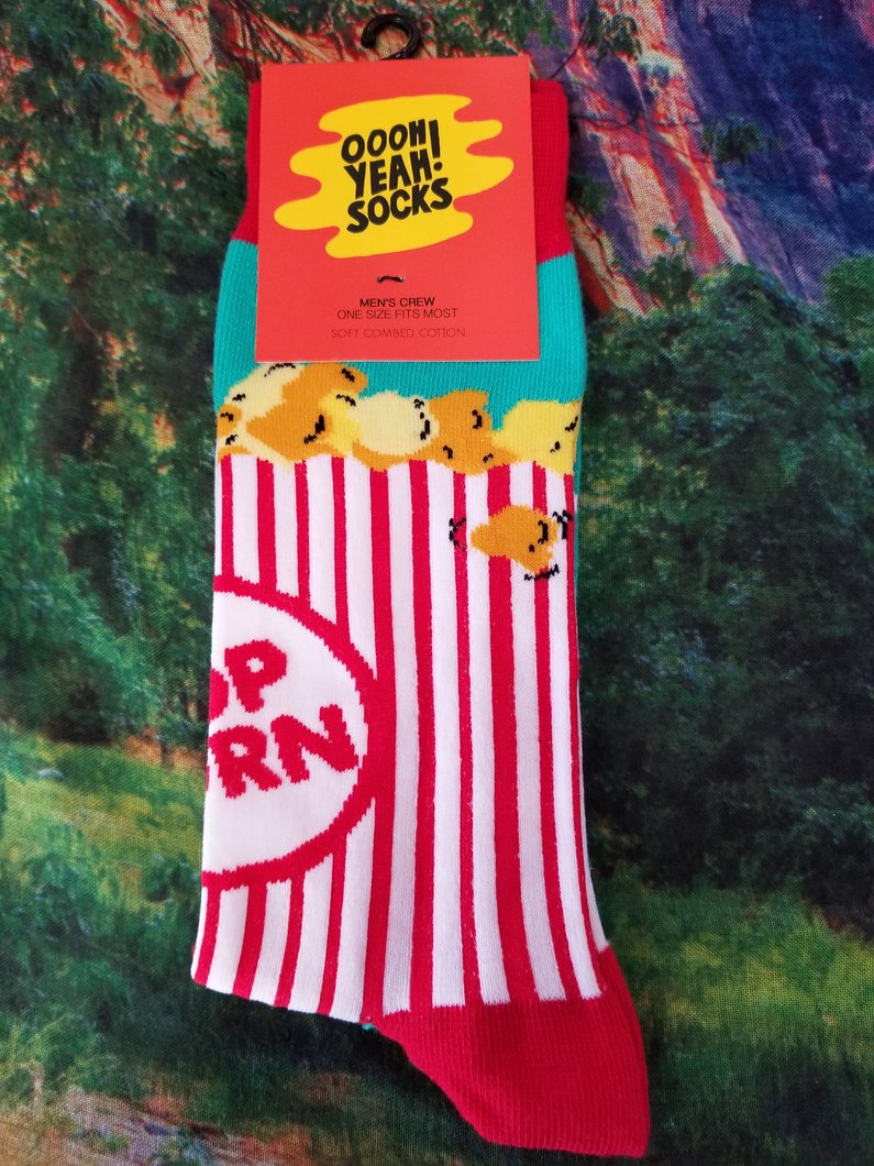 OoohYeah Socks - Mens Crew Box O Popcorn