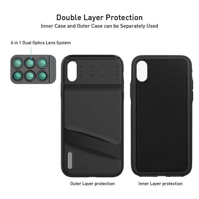 Momax - X-Lens iPhone XS Max 6-in-1 Lens Case - Black