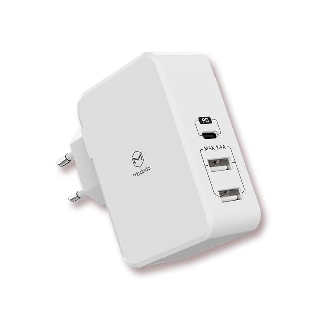 Mcdodo - Ultra Fast 3 Ports Dual USB Charger - White