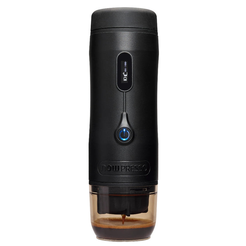 NOWPRESSO - Machine Gold Plus 1-Button Rechargeable Portable Espresso Machine Compatible with Capsule & Ground Coffee - Black