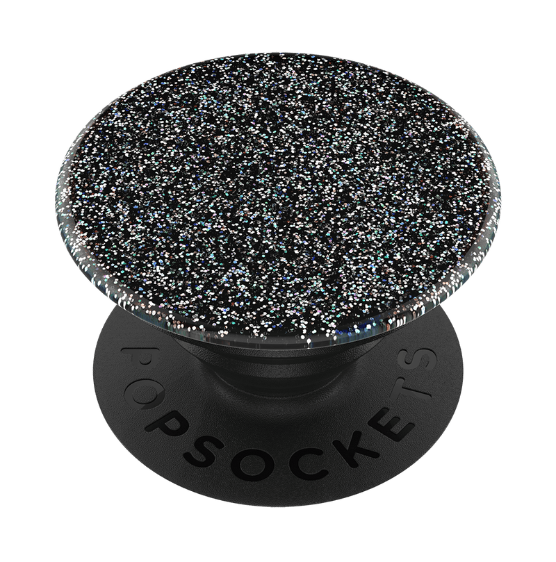 PopSockets - Phone Grip Swappable Glitter Aluminum - Black