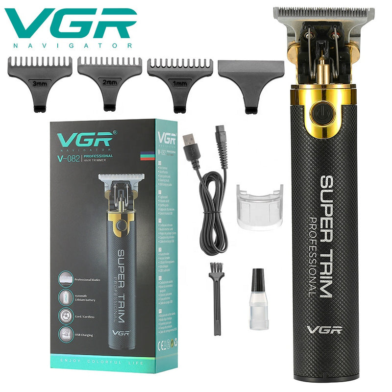VGR V082 Professional Electric Hair Clipper Cordless Rechargeable Men Hair Cutting Trimmer, Black