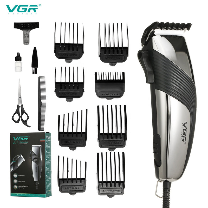 VGR V121 Professional Rechargeable Electric Hair Trimmer With Metal Blade, Silver