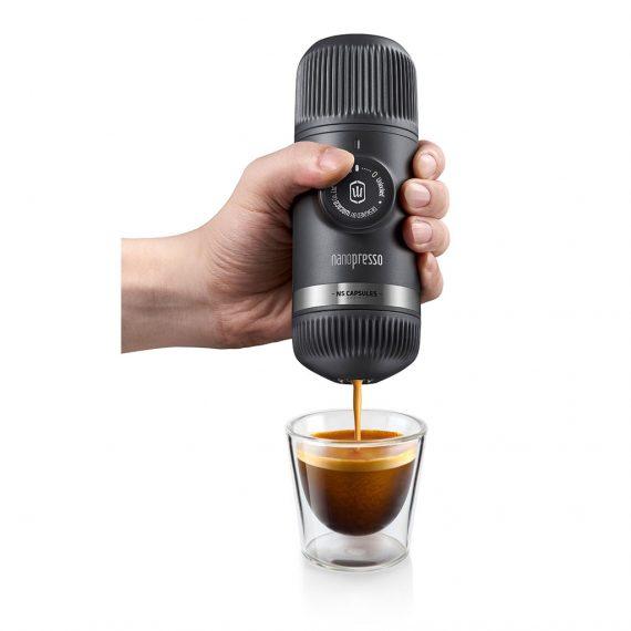 Wacaco - Nanopresso Portable Espresso Maker, Upgrade Version of Minipresso Compatible with Ground Coffee + Case