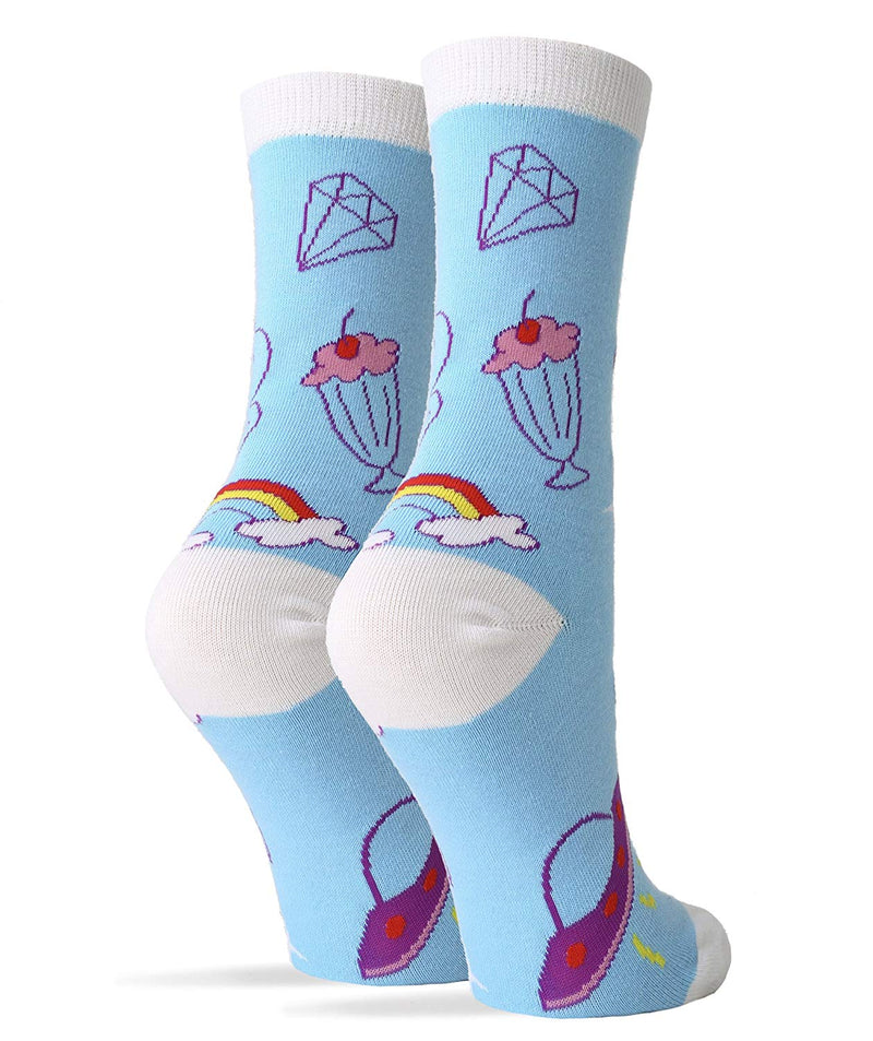 OoohYeah Socks - Womens Crew Cute Unicorn, Skates & Cupcakes