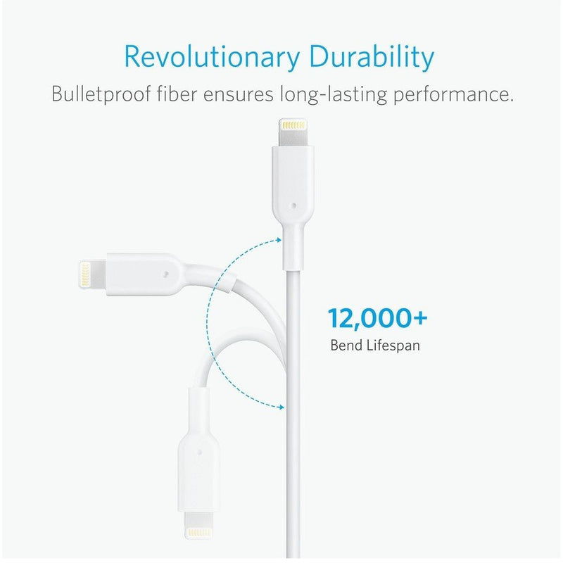 Anker - PowerLine II 1m with Lightning Connector Cable - White