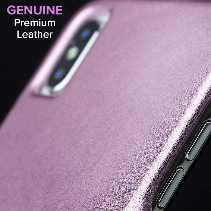 Case-Mate - iPhone X/XS Barely There Leather - Metallic Blush