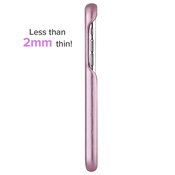 Case-Mate - iPhone X/XS Barely There Leather - Metallic Blush