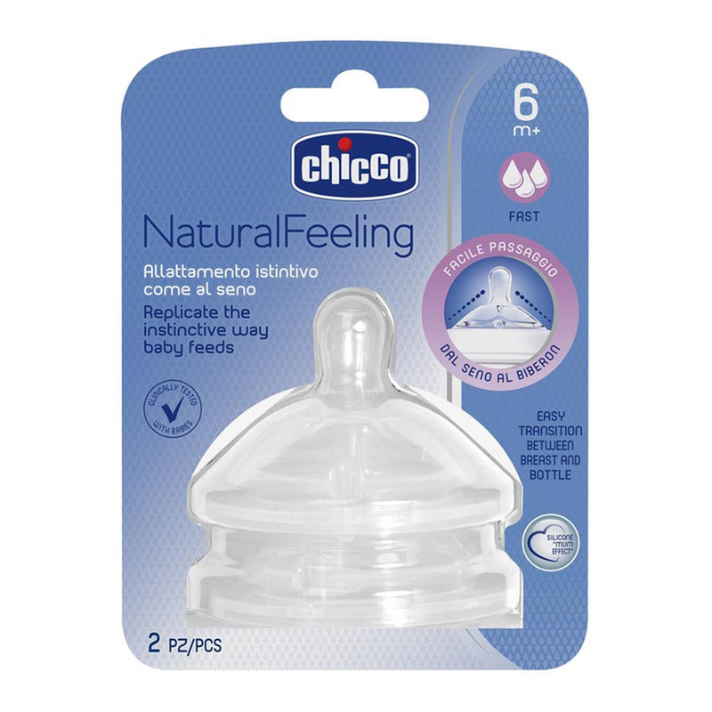 Chicco - Naturalfeeling Teat 6M Fast Flow 2Pces