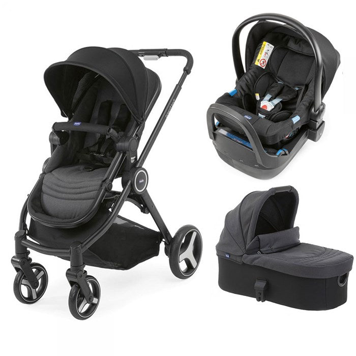 Chicco - Trio Best Friend 2022 Stroller & Carrycot & Carseat - Black