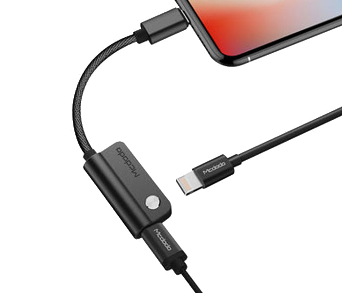 Mcdodo - Dual Lightning Audio Adapter 0.1M - Black