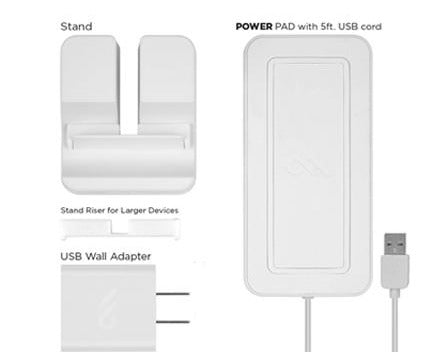 Case-Mate - Qi Certified Wireless Charger - Power PAD - Fast Wireless Charger with Stand - White
